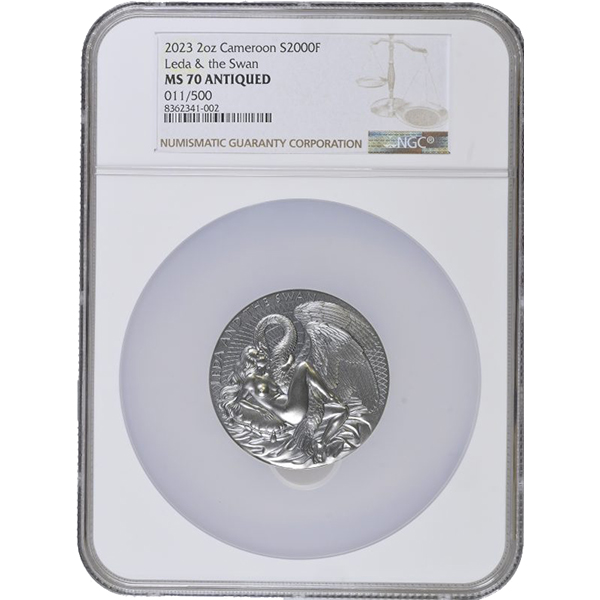 Leda and the Swan MS 70 Antiqued NGC_R